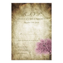 Vintage Peacock Wedding RSVP Card