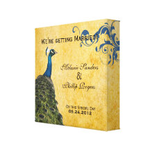 Vintage Peacocks Stretched Canvas Prints