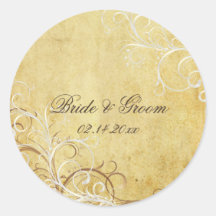 Vintage pearl swirls wedding stickers