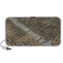 Vintage Pictorial Map of Grand Rapids (1868) Mini Speaker