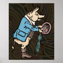Vintage Pig Wearing Jacket Posters