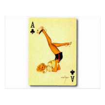 vintage pin up ace post card