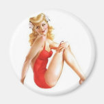 vintage pin up red fridge magnets