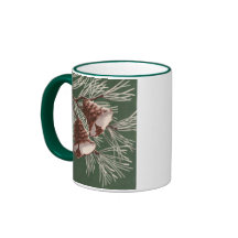 Vintage Pine Cone Christmas Mug