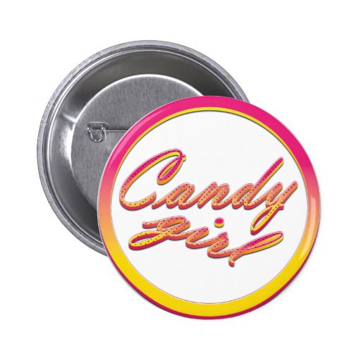 Vintage pink candy girl badge with dots