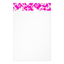 Vintage Pink Damask Photo Image Design Personalized Stationery