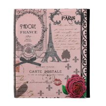 Vintage Pink Paris Collage ipad case