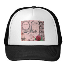 Vintage Pink Paris Collage Trucker Hat