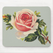 Vintage Pink Rose Mousepad