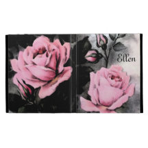 Vintage Pink Roses iPad Folio Cases