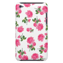 Vintage pink roses ipod case - white barely there iPod cases