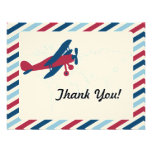 Vintage Plane Airmail Thank you Announcement