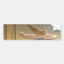 Vintage Plane Travelling on Vacation in the Orient Bumper Sticker