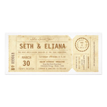 Vintage Playbill Ticket Wedding Invitation