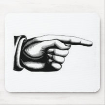 Vintage pointing hand mouse pad