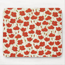 Vintage Poppies Mousepads