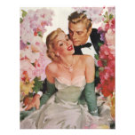 Vintage Portrait, Bride Groom, Newlyweds w Flowers Invitations