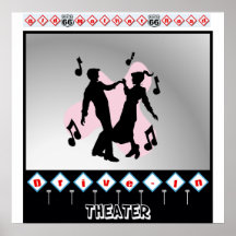 Vintage Poster 50s Drive In Theatre Rock and Roll