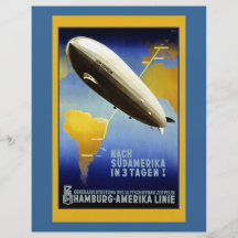 Vintage Poster of a Dirigible Personalized Flyer