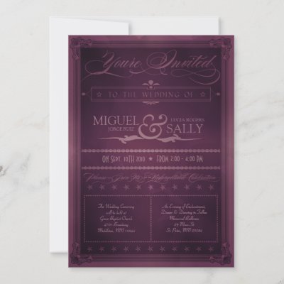 Vintage  Wedding Invitations on Vintage Poster Style Purple Diy Wedding Invitation By Foreverwedding