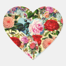 Vintage Pretty Chic Floral Rose Garden Collage Stickers