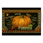 Vintage Product Label Art; Butterfly Brand Pumpkin Card