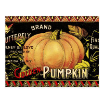 Vintage Pumpkin Seed Package Postcard