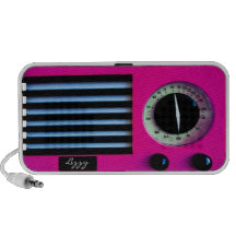 Vintage Radio - Pink Travelling Speakers