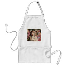 Vintage Reception Bride Groom Newlyweds Cut Cake Apron