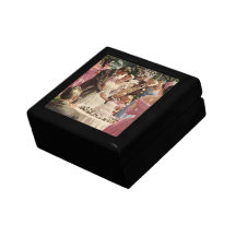 Vintage Reception Bride Groom Newlyweds Cut Cake Gift Box