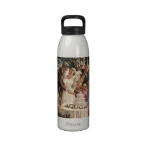 Vintage Reception Bride Groom Newlyweds Cut Cake Drinking Bottles