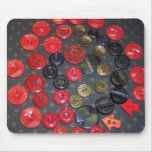 Vintage Red and Black Buttons Mousepads