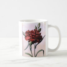 Vintage Red Carnation Mugs