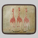 Vintage Red Rose Giraffes iPad Sleeve ipad sleeves