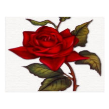 Vintage Red Rose Post Cards