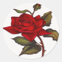 Vintage Red Rose Stickers