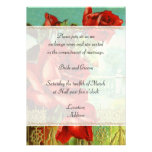 Vintage Red Rose Wedding Invitation
