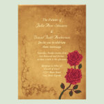 Vintage Red Rose Wedding invitations