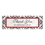 Vintage Red Silver and Black Damask Wedding Tags Business Cards