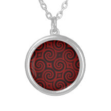 Vintage Red Swirly Texture Pendants