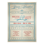Vintage Red White & Blue Wedding Invitation