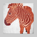 Vintage Red Zebra Art Canvas canvas prints
