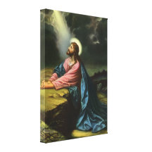 Vintage Religion, Jesus Christ Praying, Gethsemane Gallery Wrapped Canvas