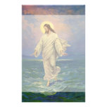 Vintage Religion, Jesus Walking on Water Portrait Customized Stationery