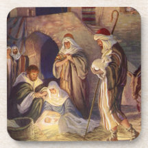Vintage Religious Christmas, Nativity Magi Wisemen Drink Coaster