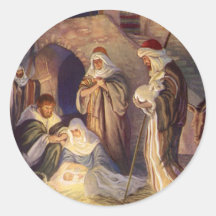 Vintage Religious Christmas, Nativity Magi Wisemen Sticker