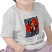 Vintage Retro Boy In Suit Valentine Card Tee Shirt