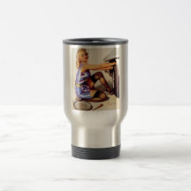 Vintage Retro Gil Elvgren Car Mechanic Pinup Girl Mug