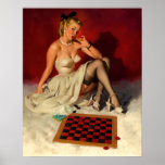 Vintage Retro Gil Elvgren Checkers Pin UP Girl Posters