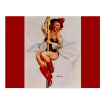 Vintage Retro Gil Elvgren Firefighter Pin Up Girl Postcards